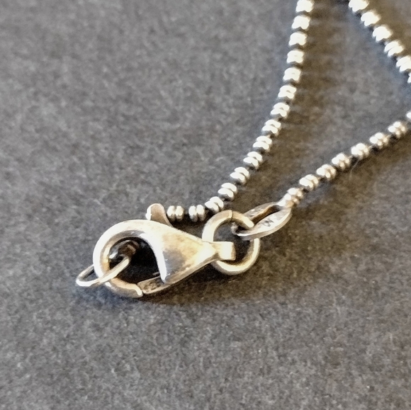 🩶 Vintage 925 Solid Sterling Silver Articulated Beaded Tassel Chain Necklace - Picture 7 of 8